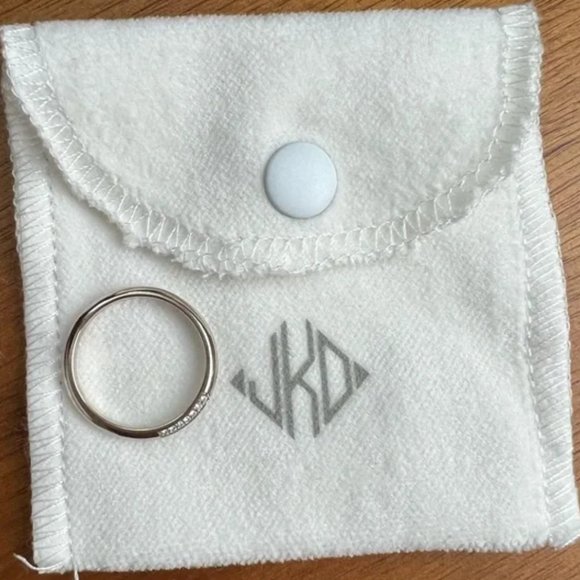 Jennie Kwon - Knife Edge Semi Pave Ring, White Gold - Picture 5 of 5